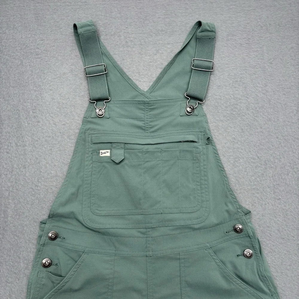 Duluth Trading Bib Overalls Womens S Green Heirloom Gardening Cargo Pockets - Picture 3 of 9